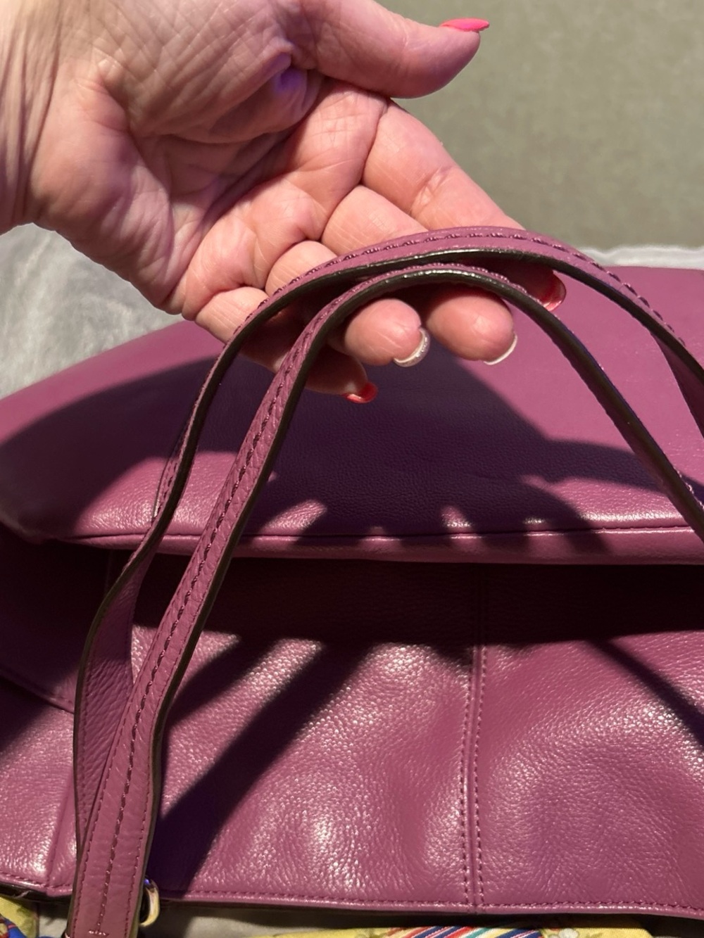 Coach Plum Purple Leather Shoulder Tote - Picture 6 of 6